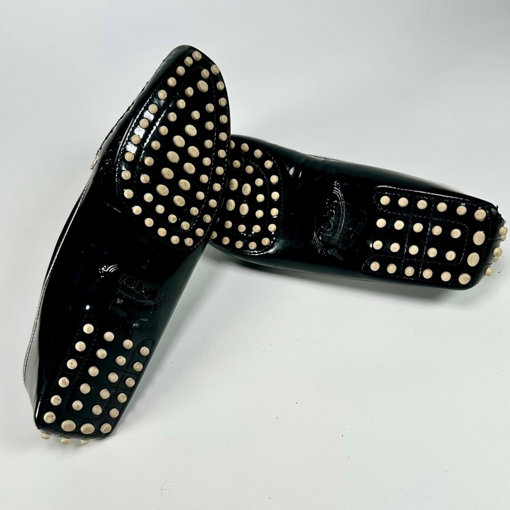 Tod's Women's Bilbao Black Patent
Leather Loafers - Picture 9 of 10